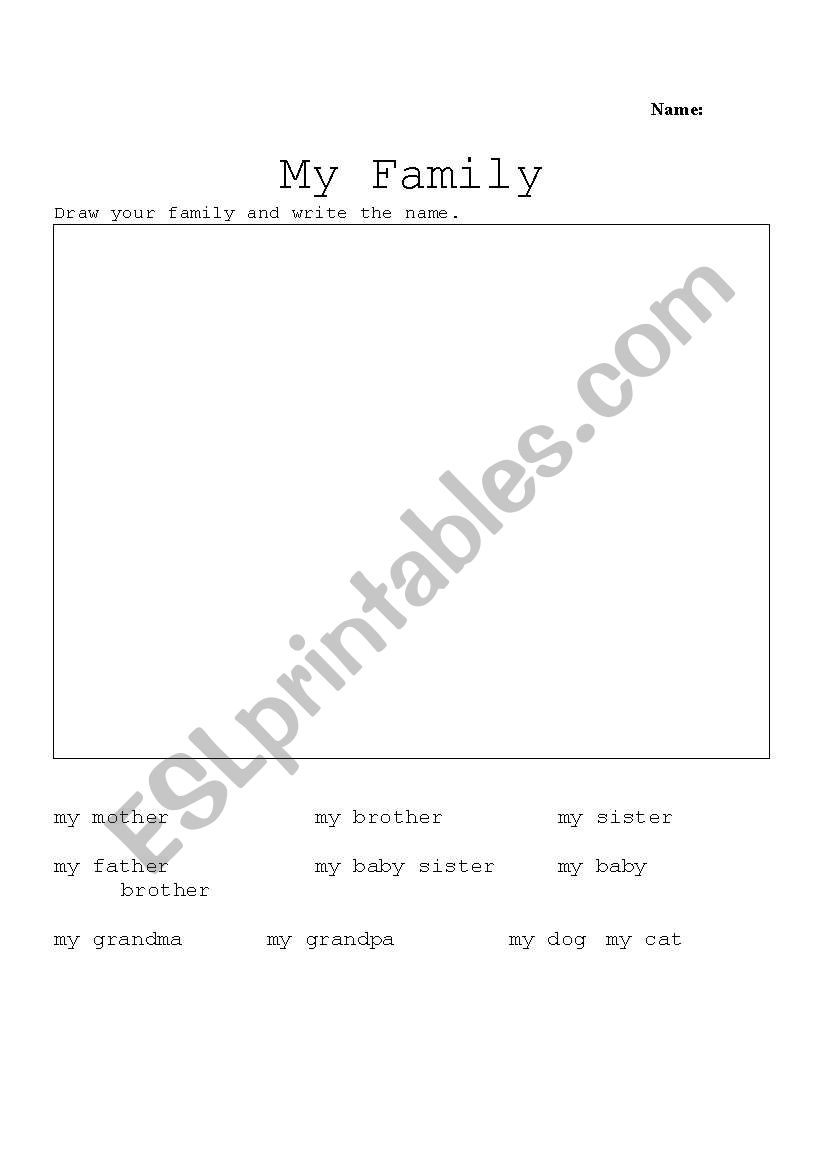 My family worksheet