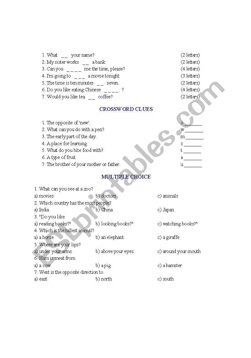 Test worksheet
