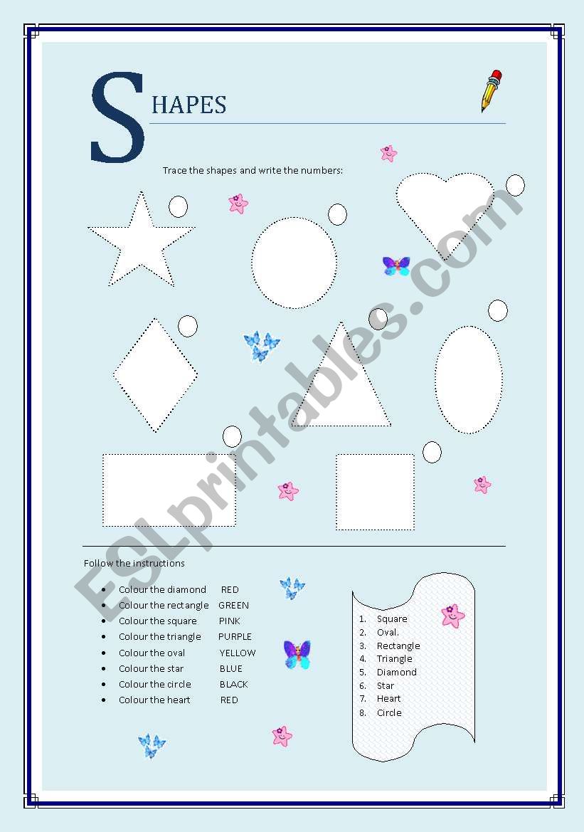 Shapes worksheet