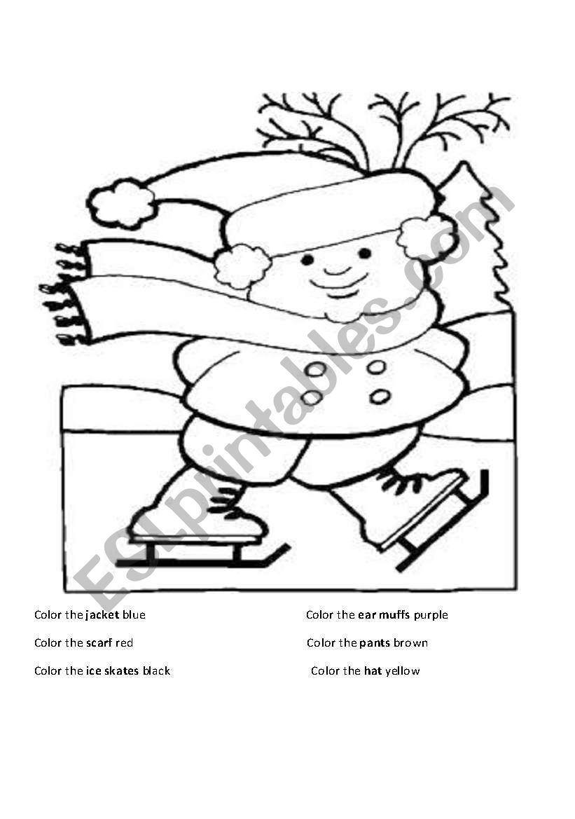 winter coloring sheet worksheet