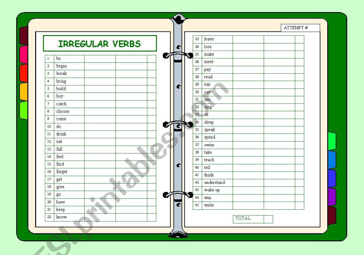 Irregular Verbs - 1 worksheet