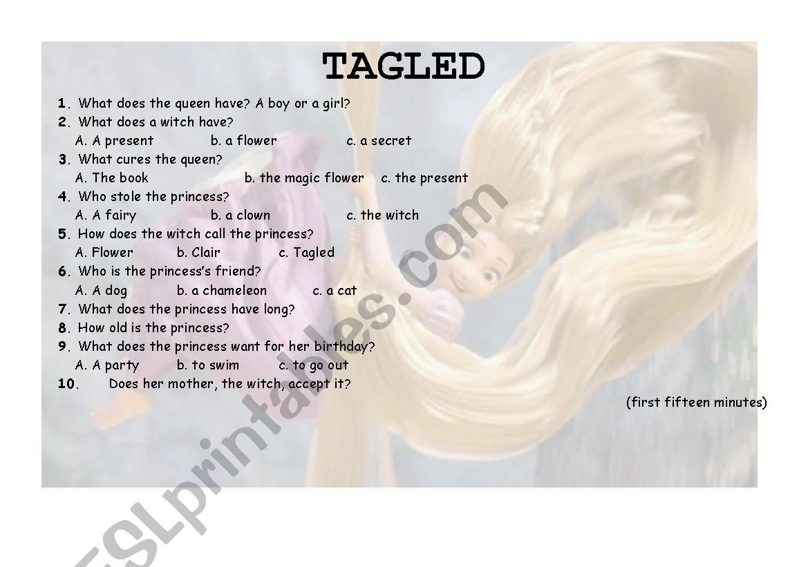 TAGLED worksheet