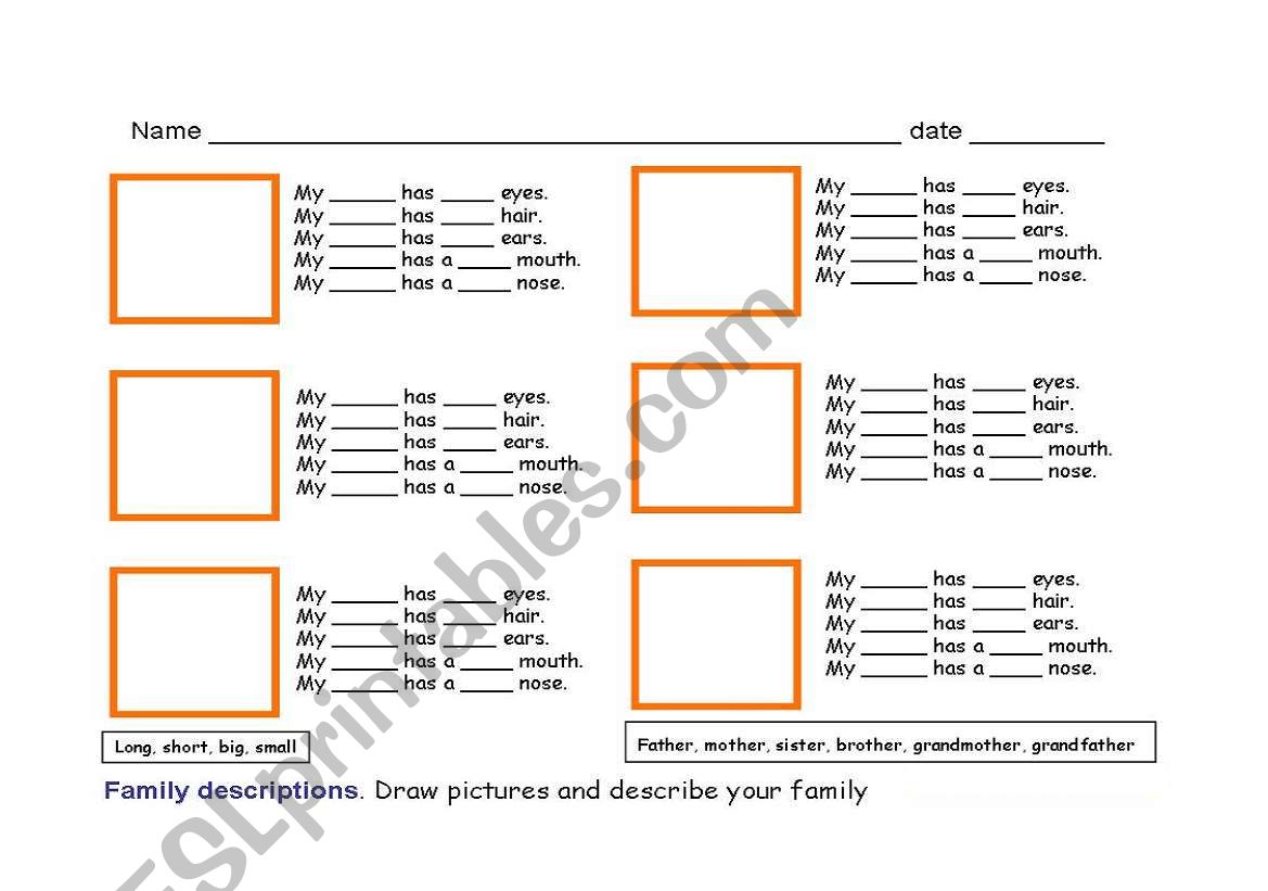 Family worksheet