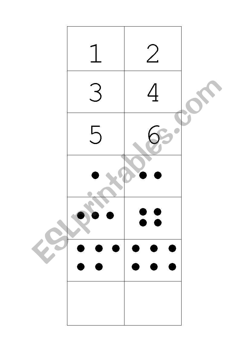 Dots and number matching worksheet