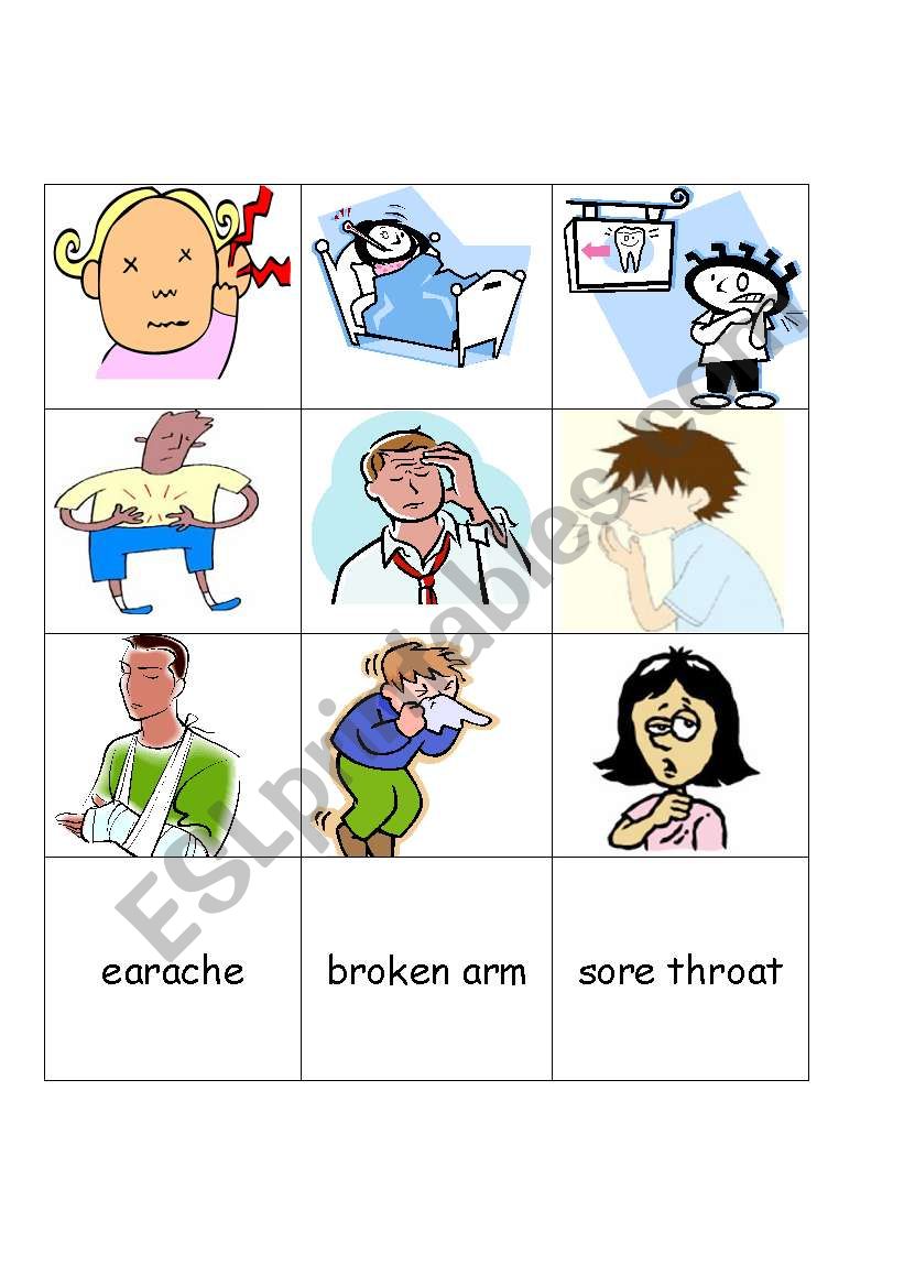 Memory - Being sick (word/picture match)