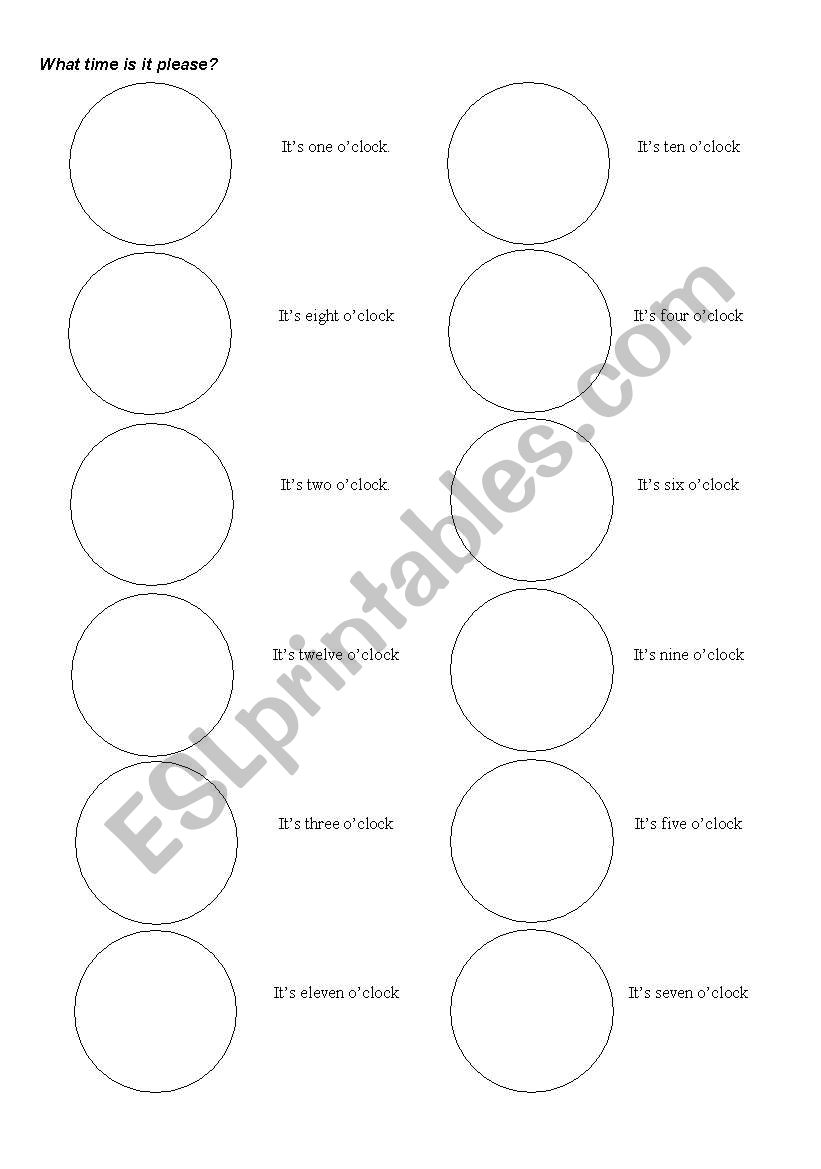 What time is it please? worksheet