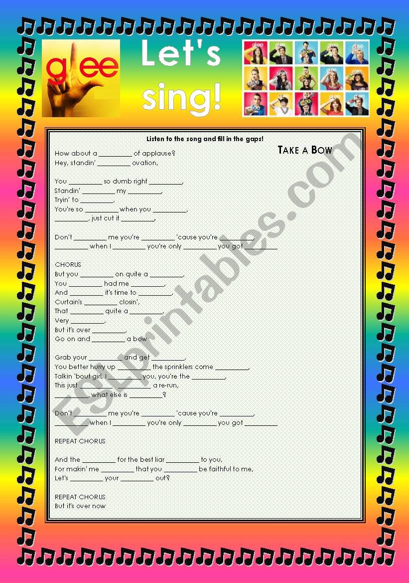 GLEE SERIES  SONGS FOR CLASS! S01E02  TWO SONGS  FULLY EDITABLE WITH KEY!