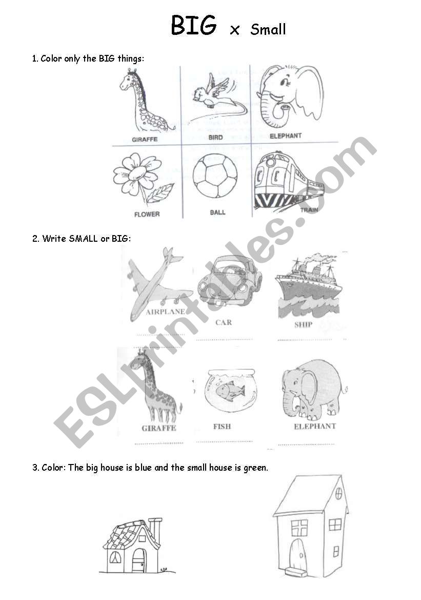 Big x Small worksheet