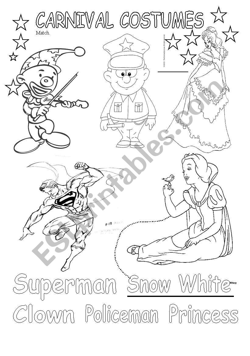 Carnival costumes worksheet