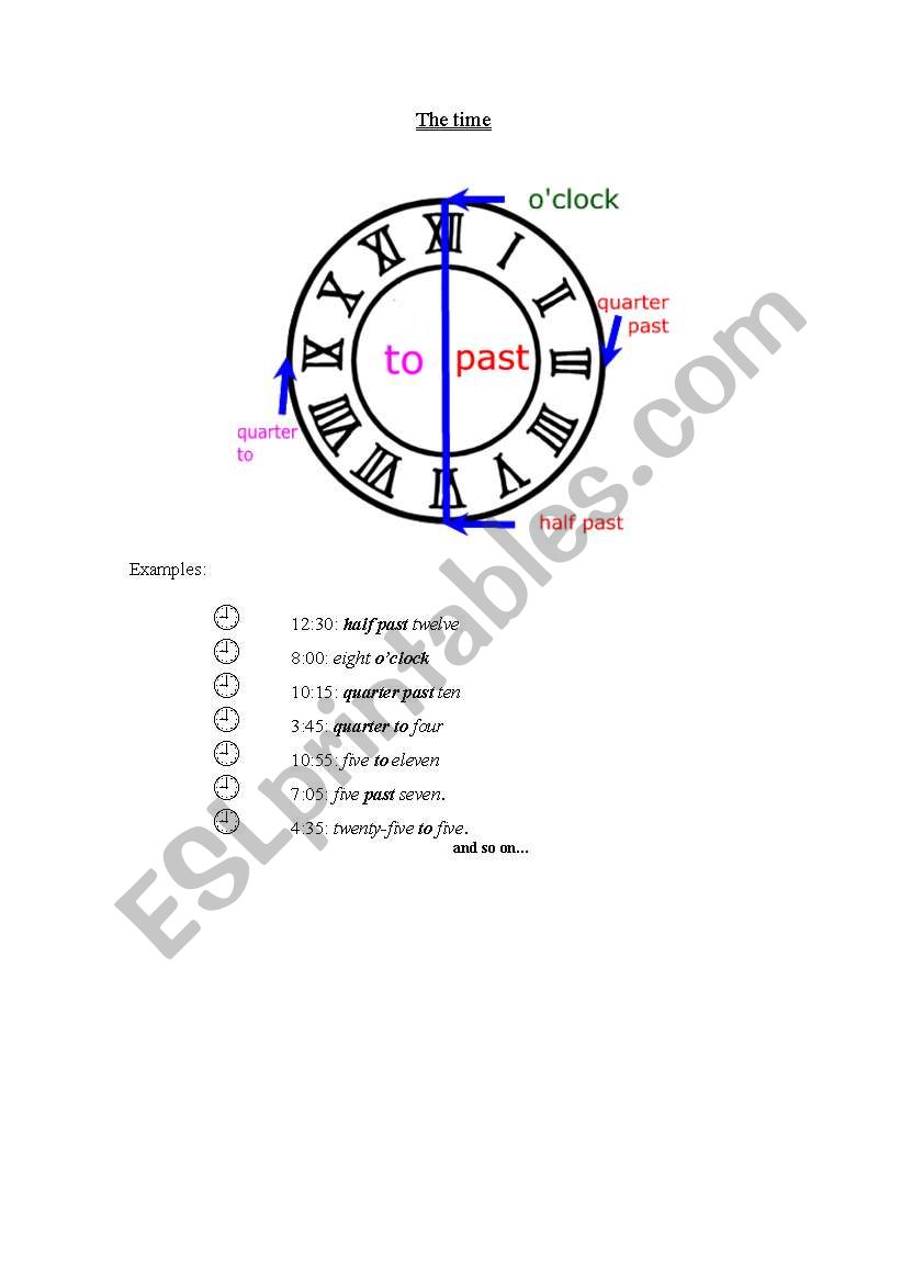 The time worksheet