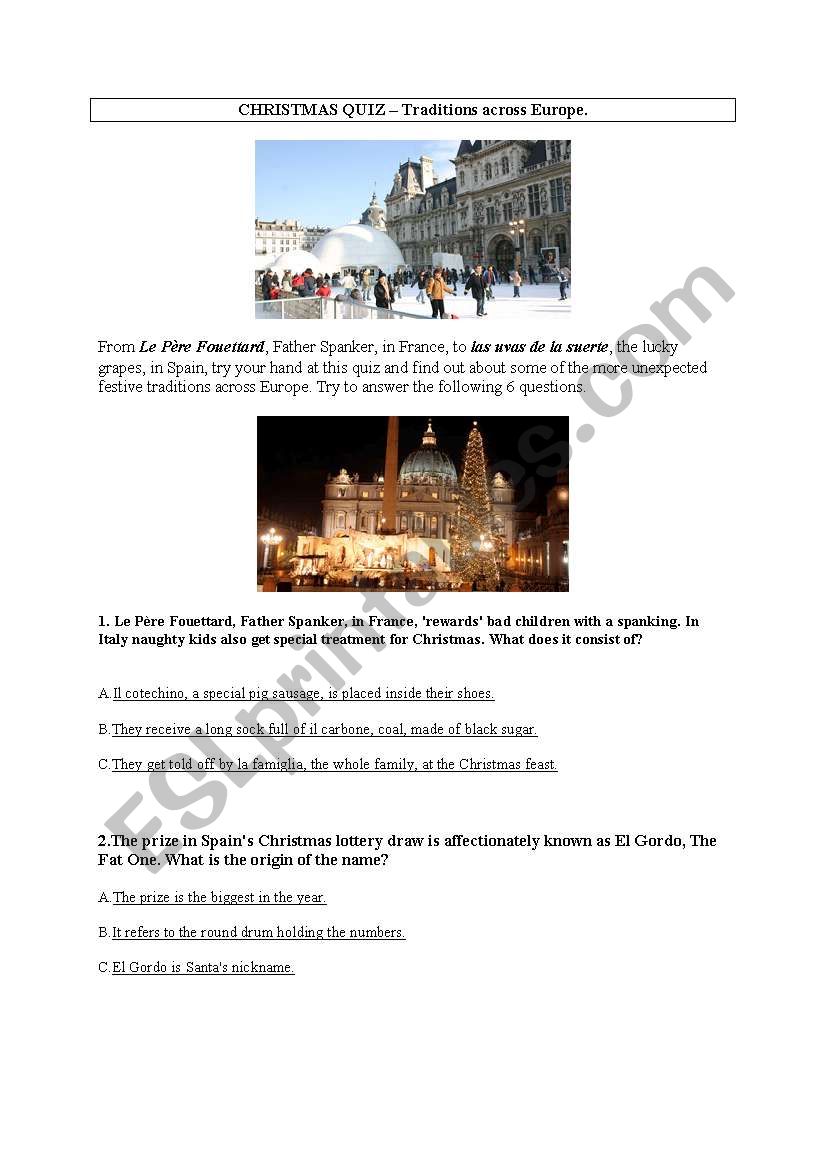 X-mas Quiz worksheet
