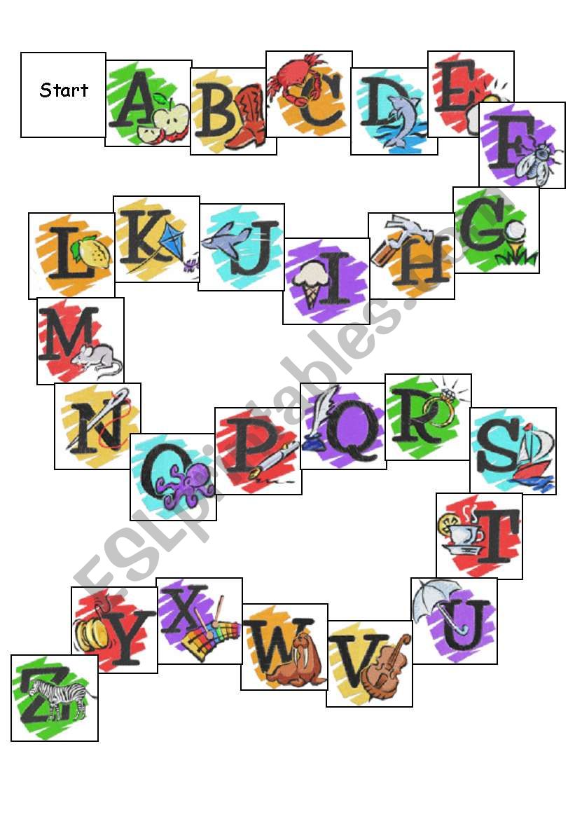 Alphabet Board Game worksheet