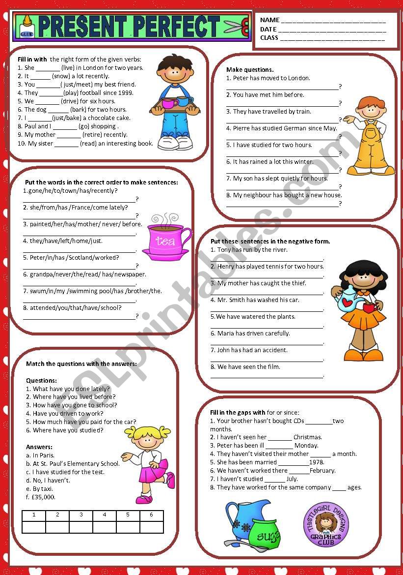 PRESENT PERFECT worksheet