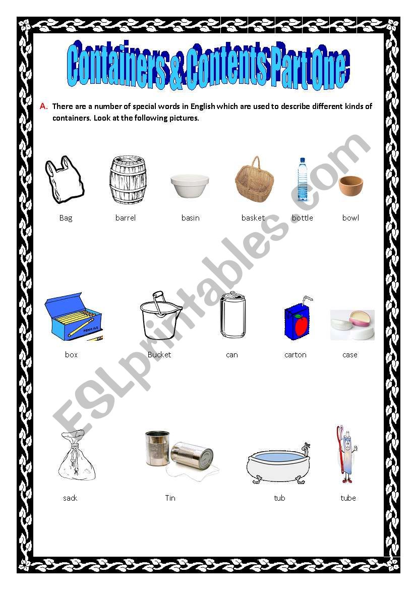 Containers & Contents Part One