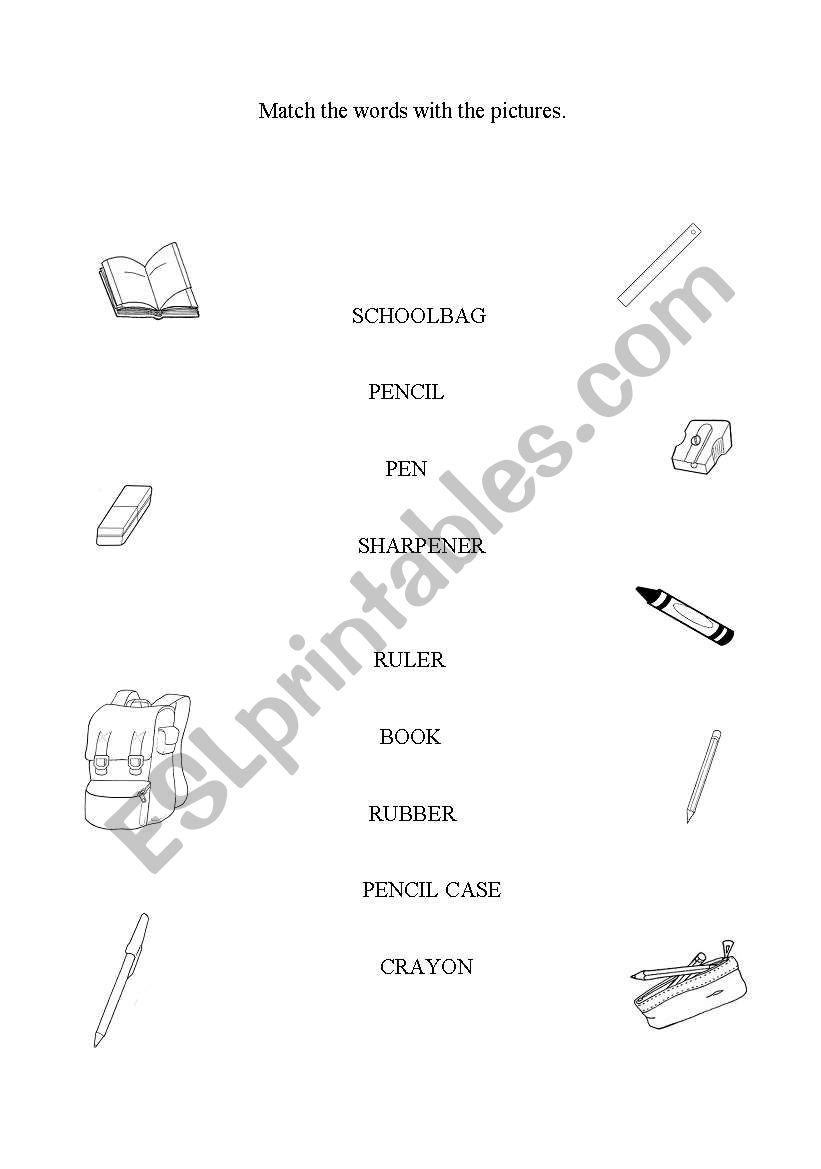 school things worksheet