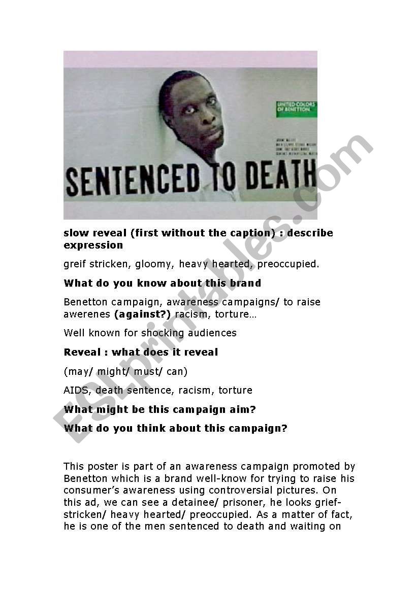 Benetton, death penalty and ethics