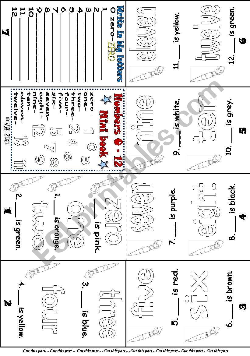 Mini Book - NUMBERS 0-12 ( beginners)