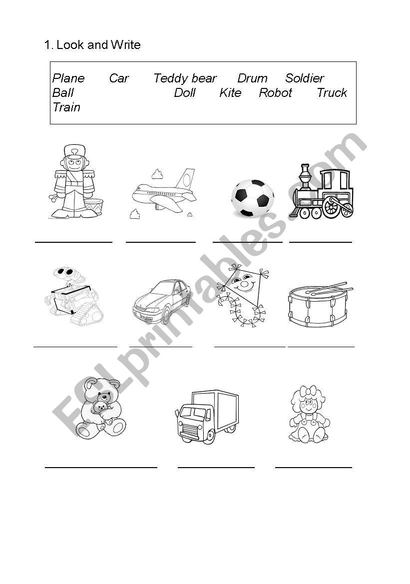 Toys worksheet