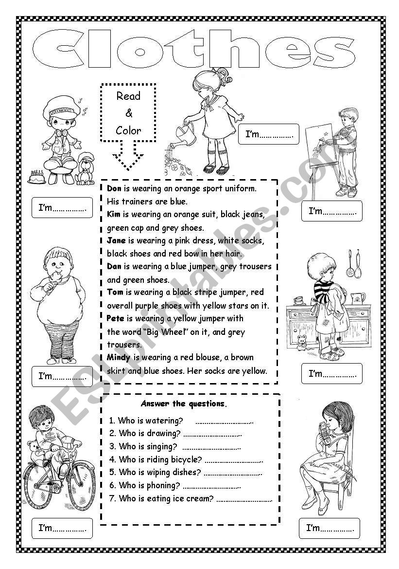 Clothes worksheet