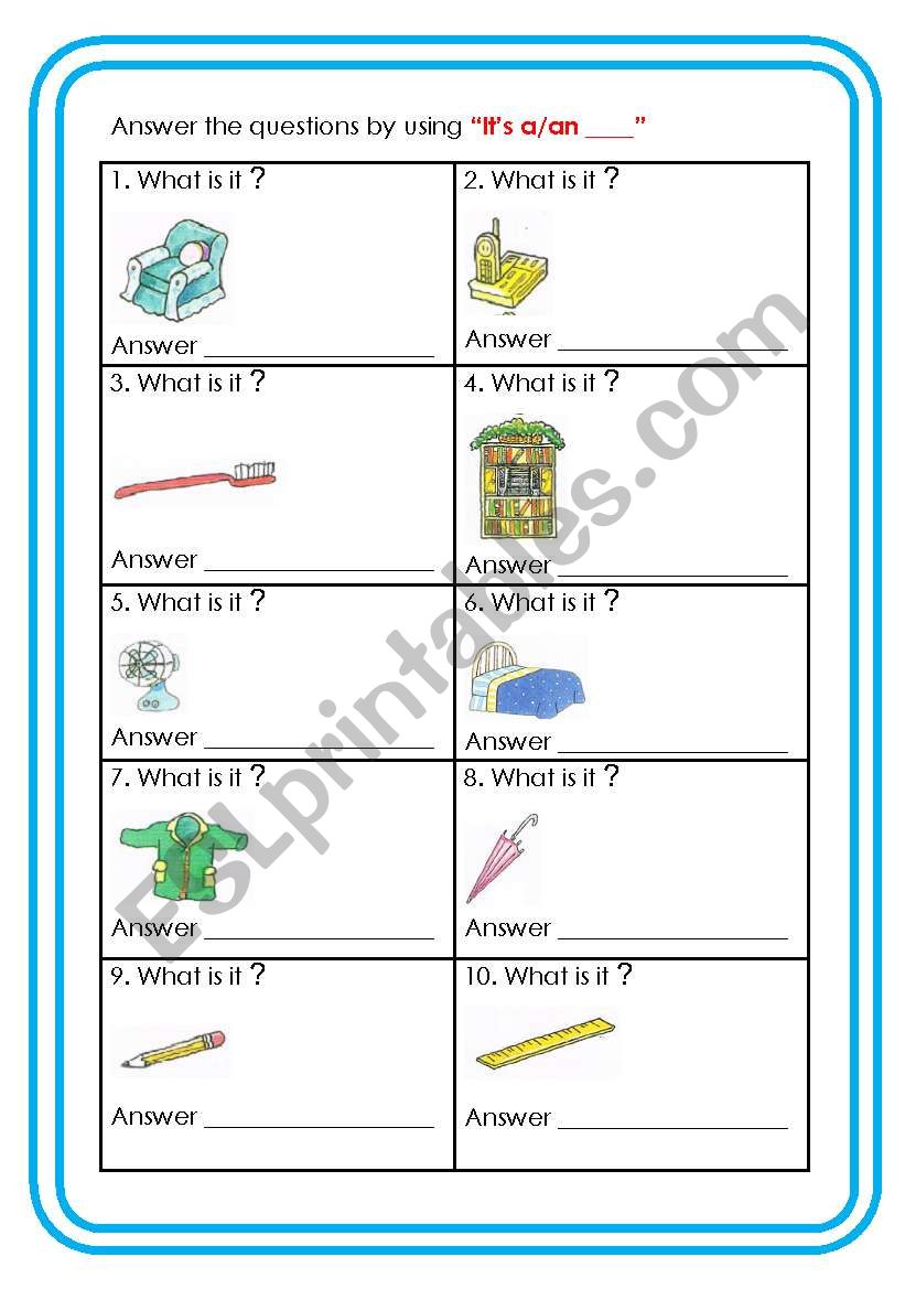 What is it ? worksheet