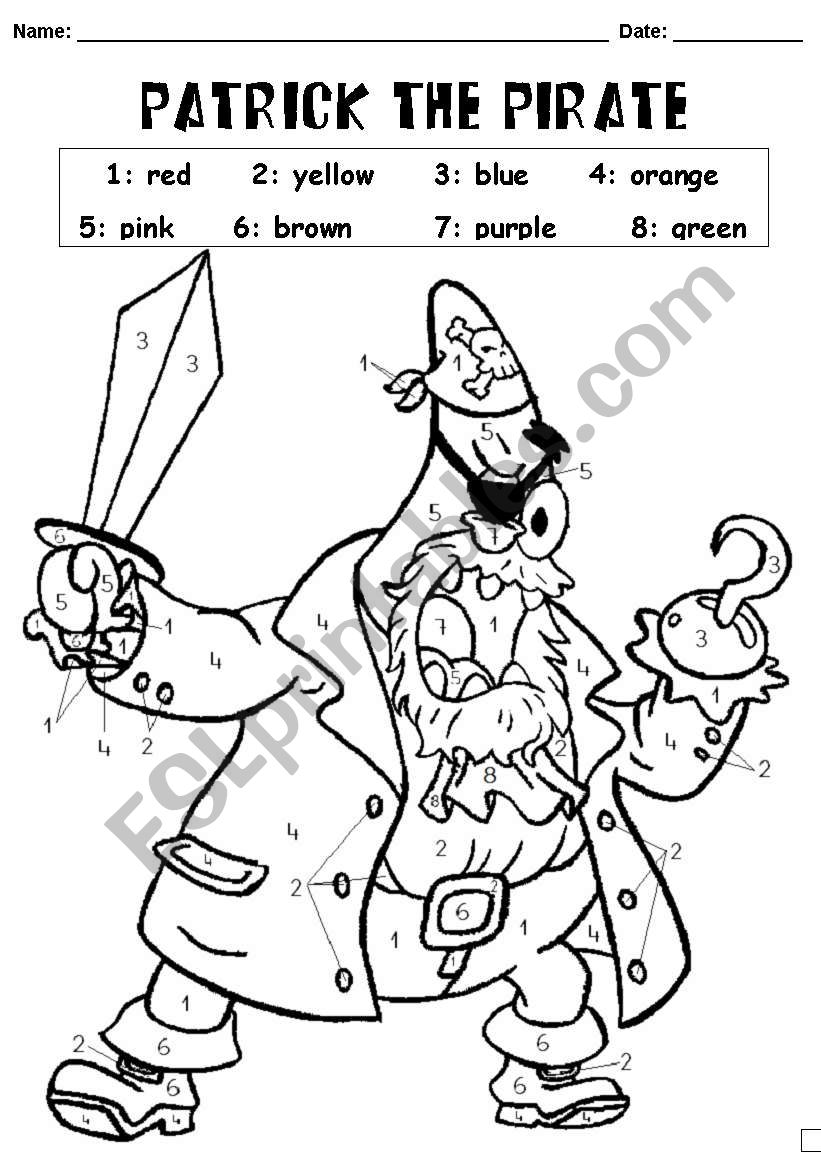 Patrick the Pirate worksheet