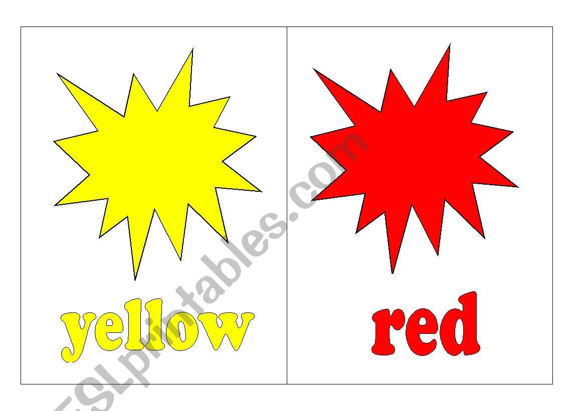 Flash-cards colours worksheet