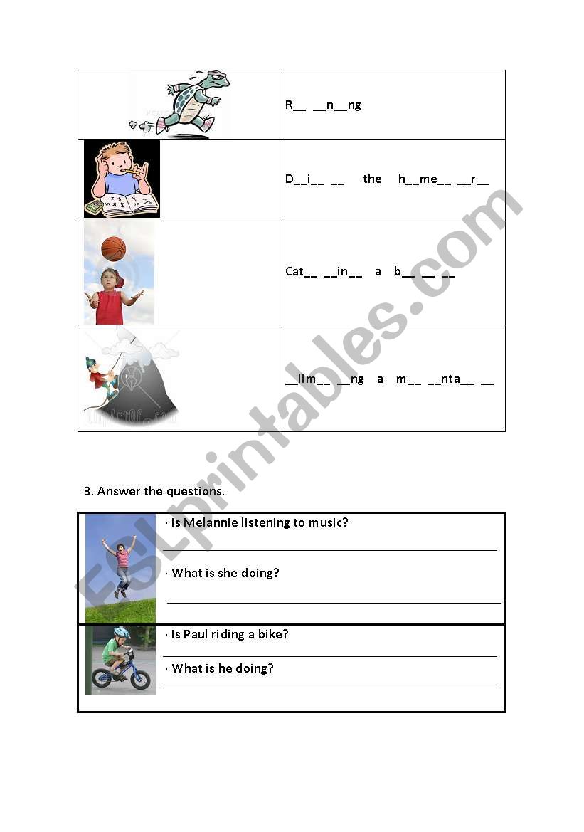 present continuous 2 worksheet