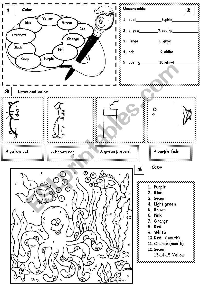 colours  worksheet