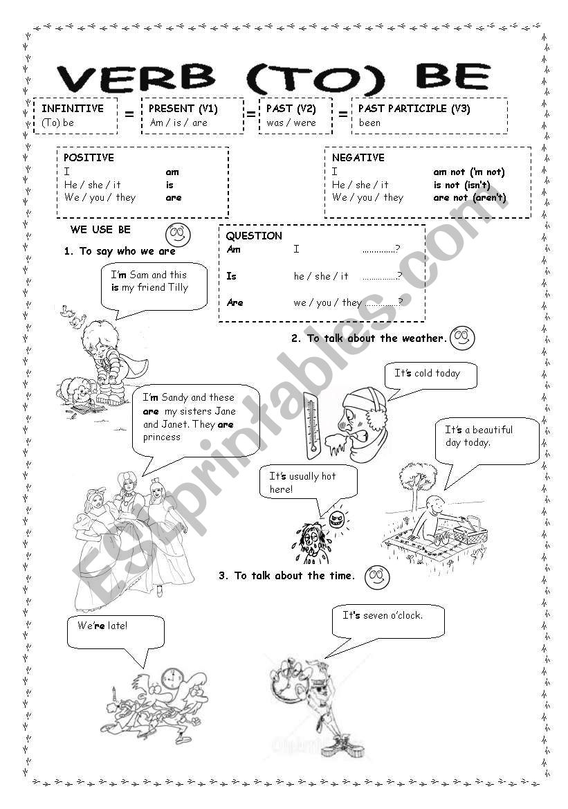 VERB TO BE worksheet