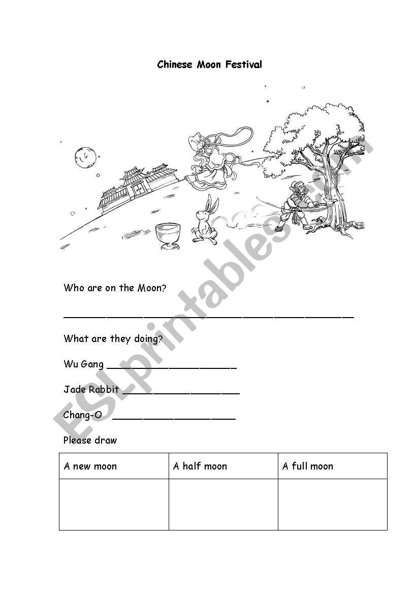 Chinese Moon Festival worksheet