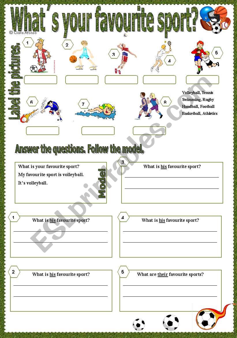 whats your favourite sport? worksheet