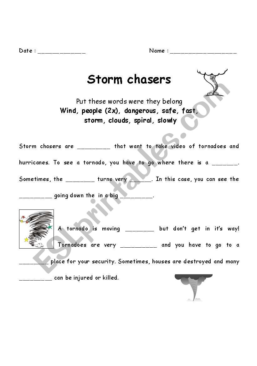 text with blanks on tornadoes worksheet