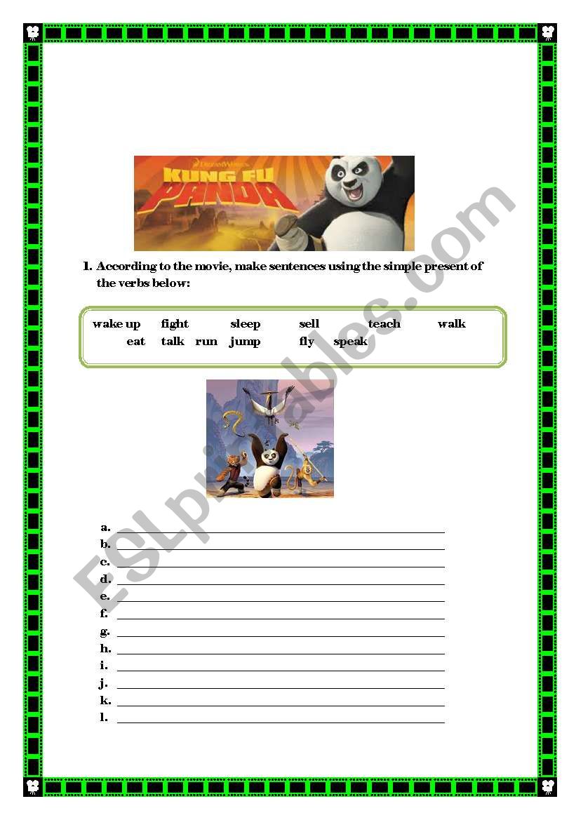 Kung fu panda - simple present