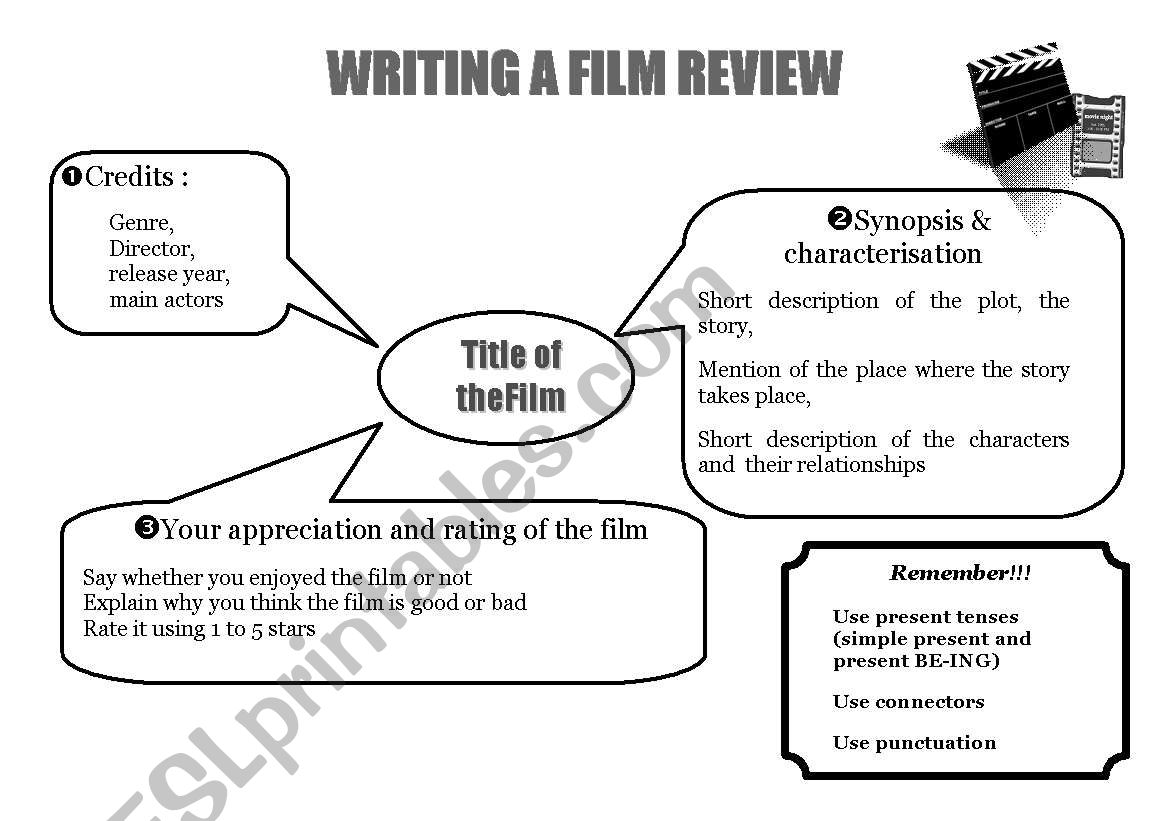 writing a film review_layout worksheet