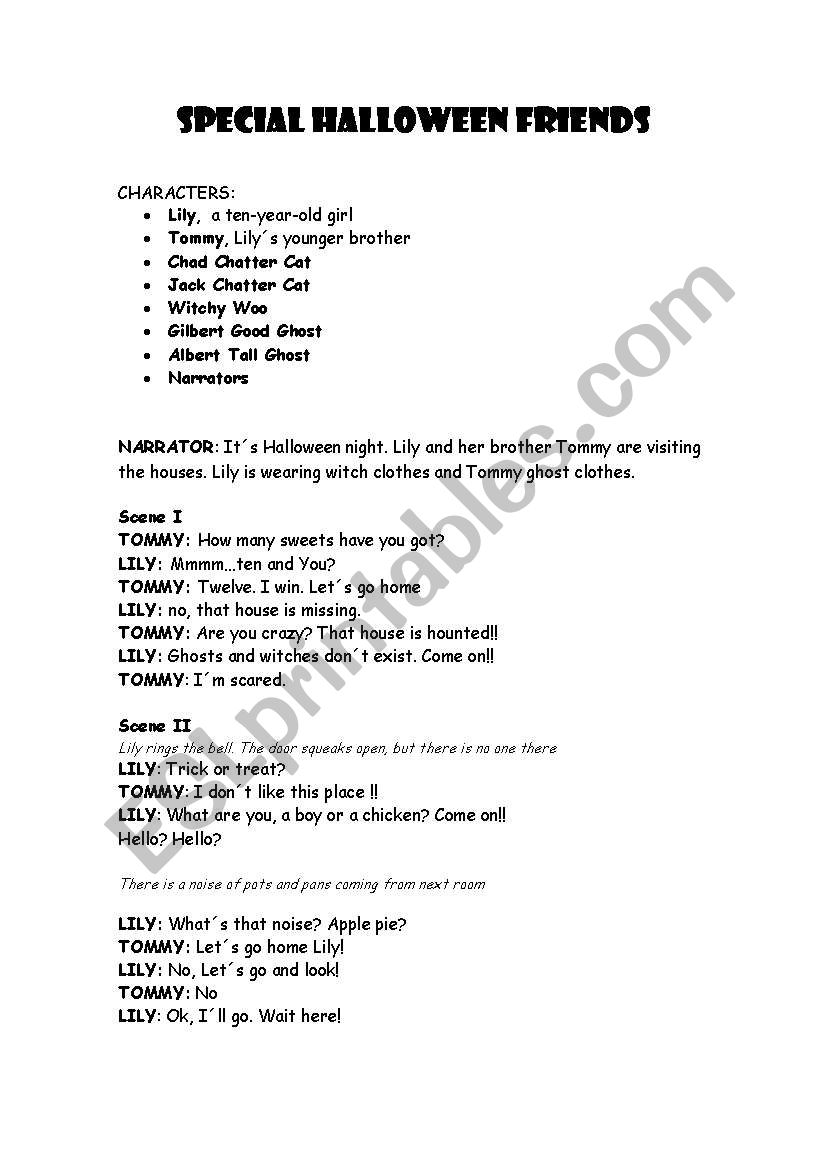 special halloween friends worksheet