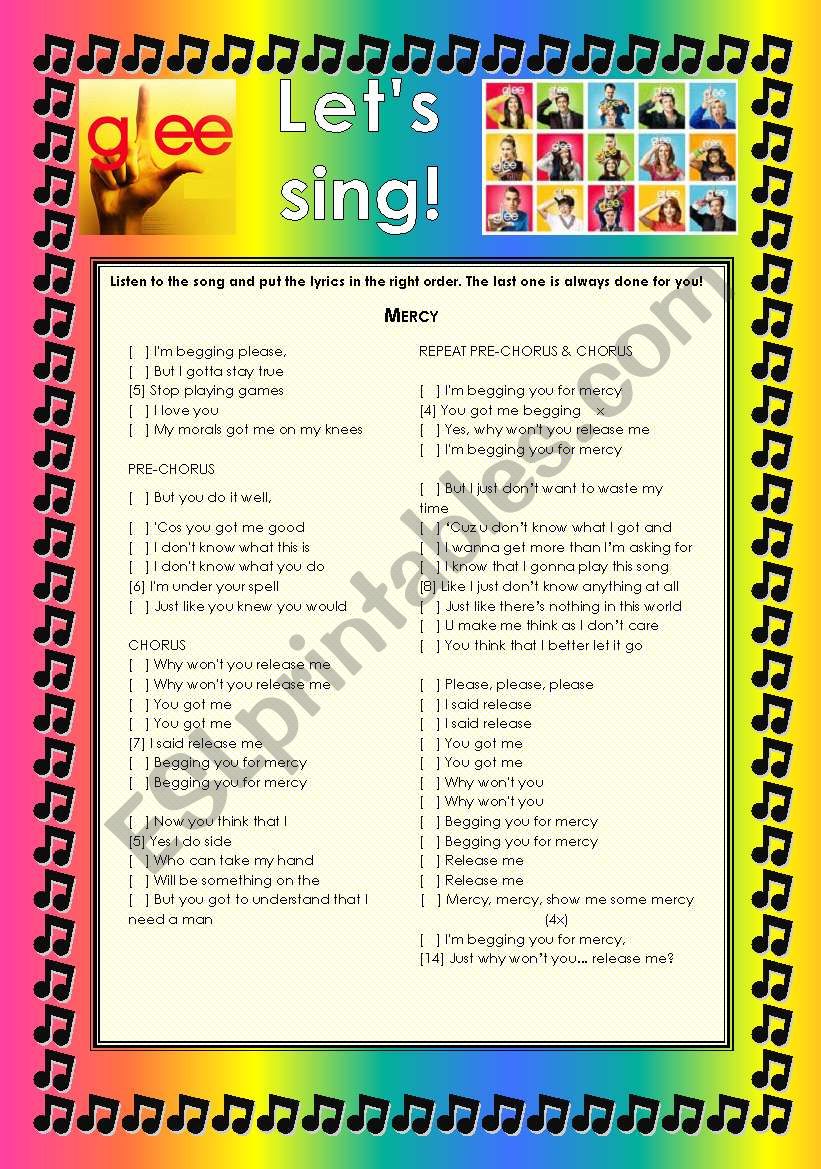 GLEE SERIES  SONGS FOR CLASS! S01E03 & 04  THREE SONGS  FULLY EDITABLE WITH KEY!