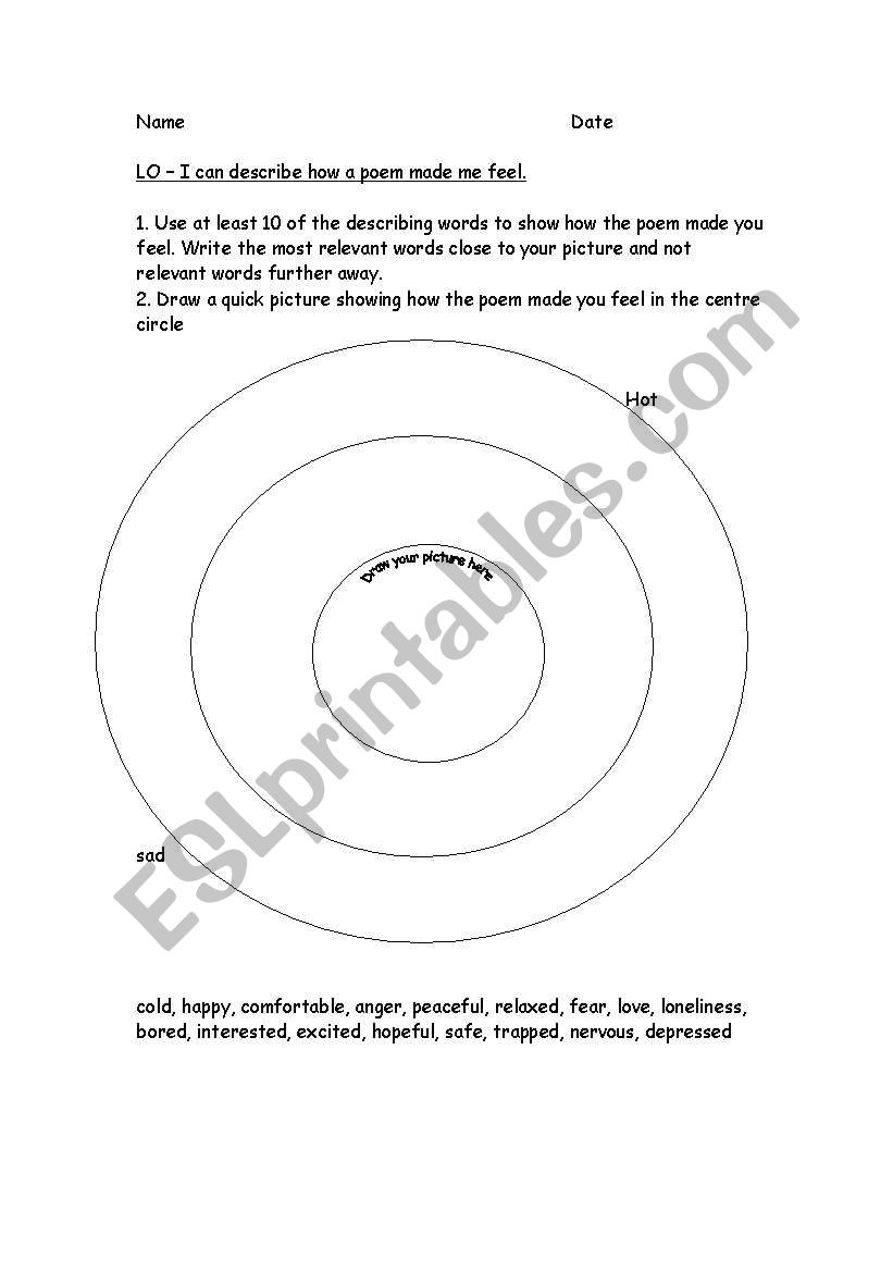 emotional literacy zones of relevance poetry