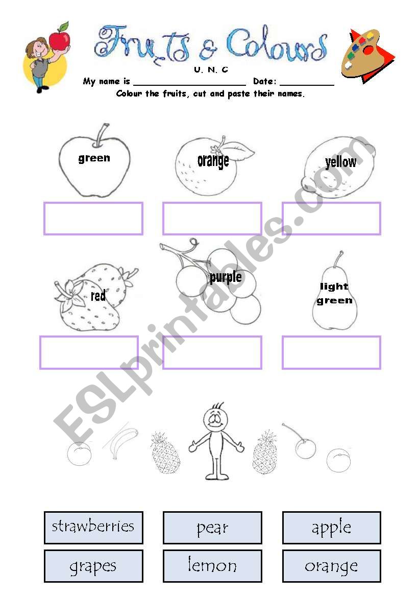 fruits and colors worksheet