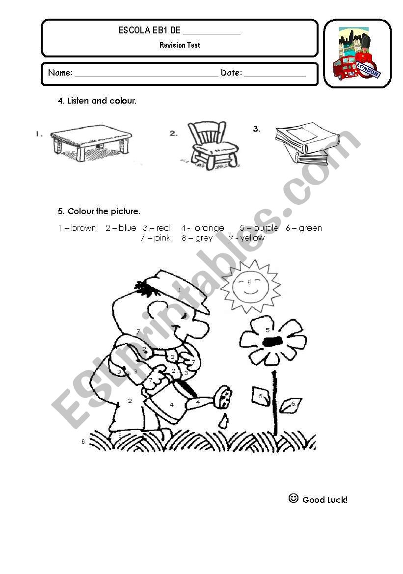 Revision Test - part 2 worksheet