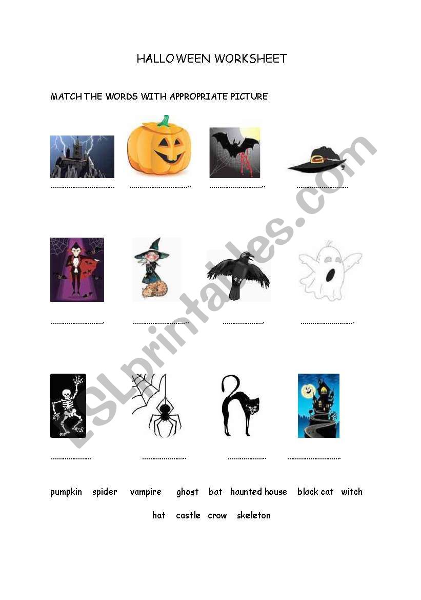 Halloween worksheet