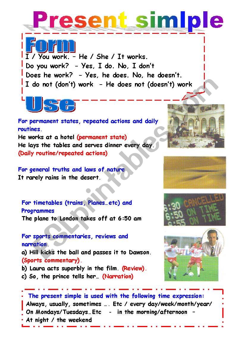 Present simple worksheet