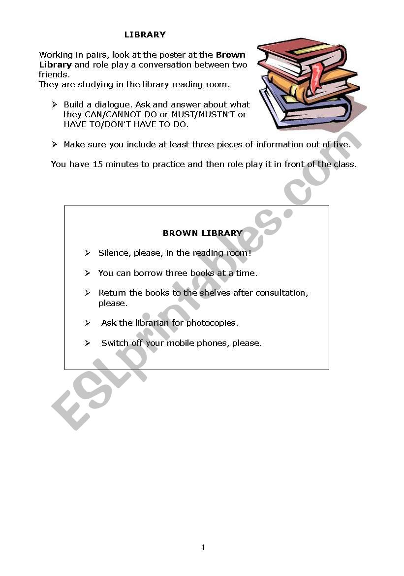 role play:rules/permission worksheet