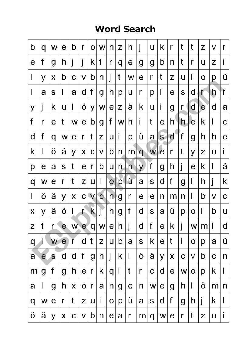 Word search Easter worksheet