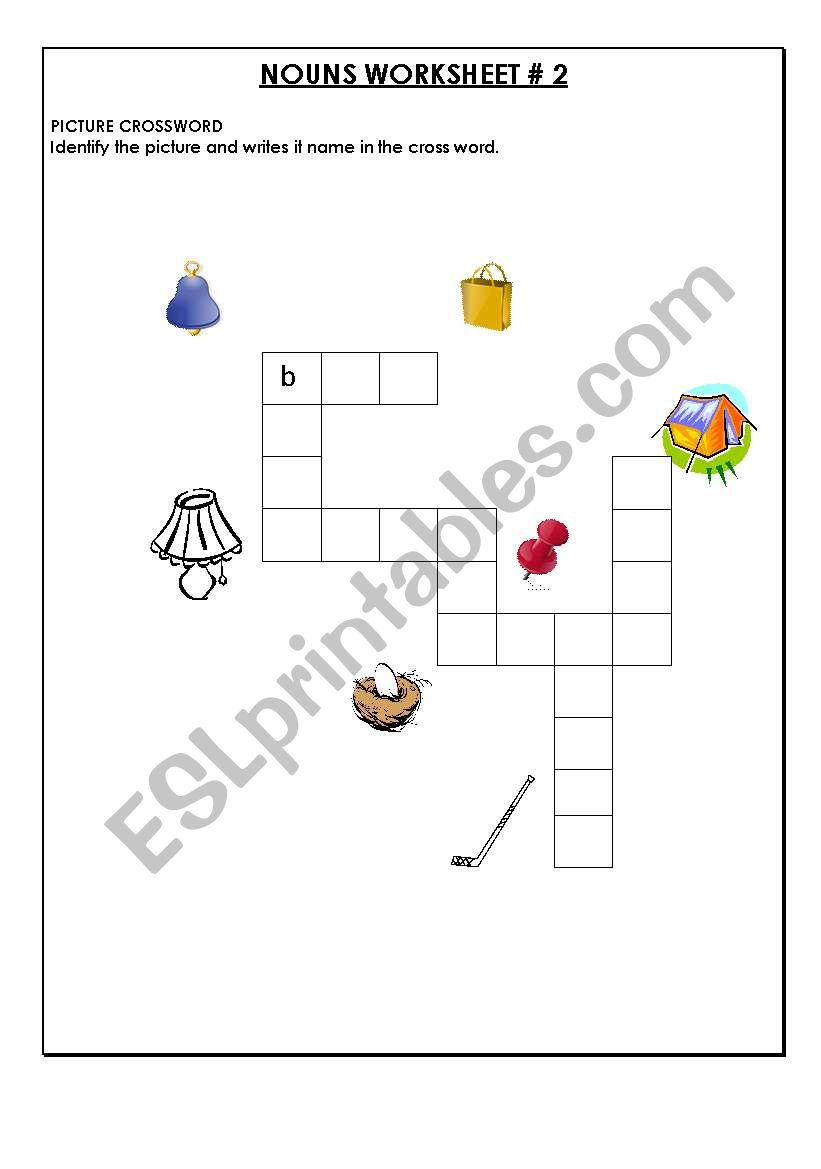 PICTURE CROSSWORD worksheet