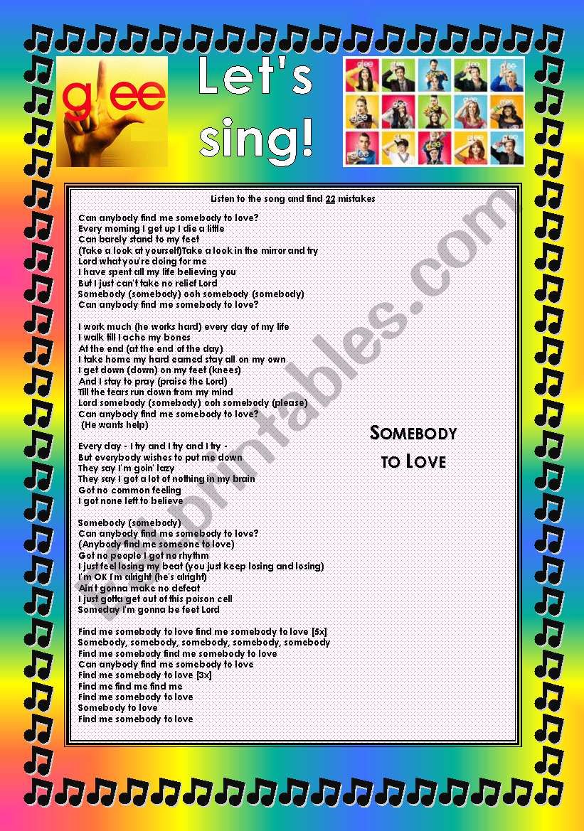 GLEE SERIES  SONGS FOR CLASS! S01E05  FOUR SONGS  FULLY EDITABLE WITH KEY!