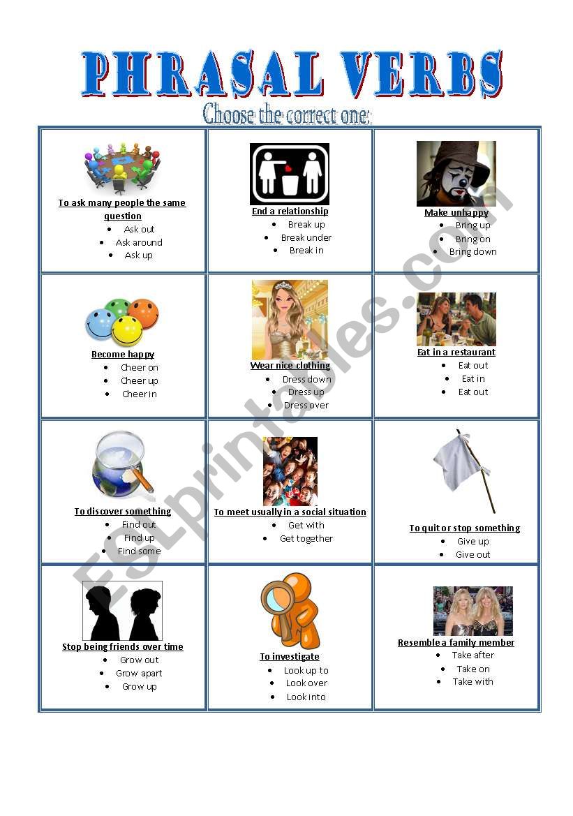 Phrasal Verbs  worksheet