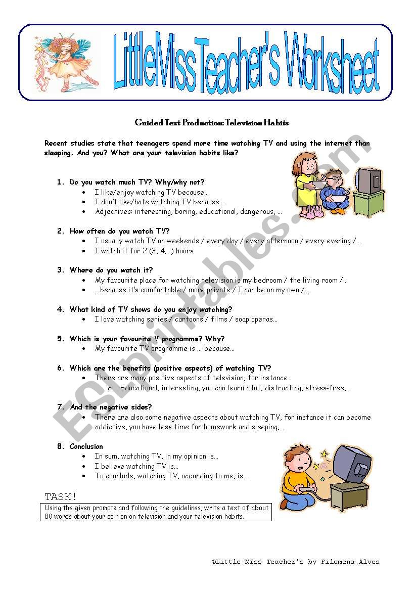 TV Habits worksheet