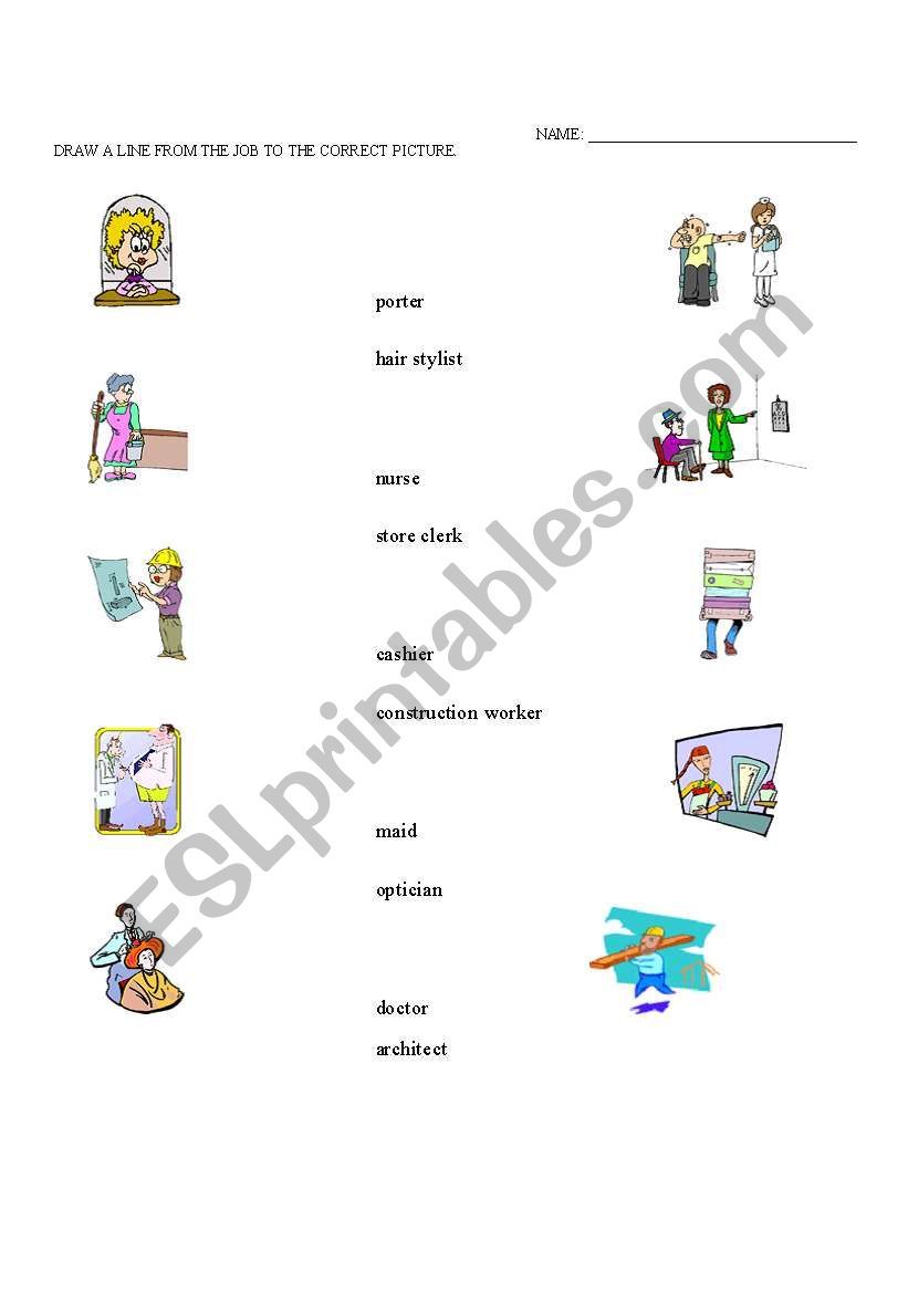 Jobs & Occupations #3 worksheet