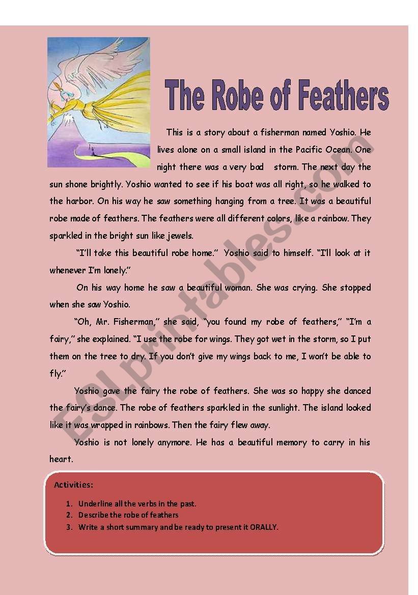 THE ROBE OF FEATHERS worksheet