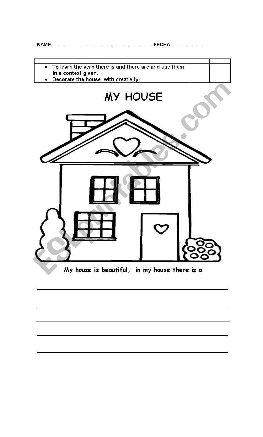 my house worksheet